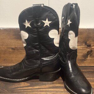 Girl Black Mickey Boots Size 10.5